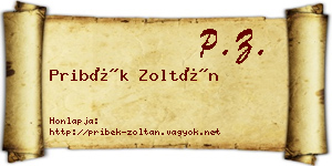 Pribék Zoltán névjegykártya